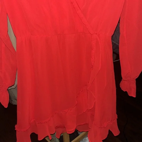 Red Wrap dress size XS - Picture 3 of 6